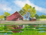 Barn with Flooded field